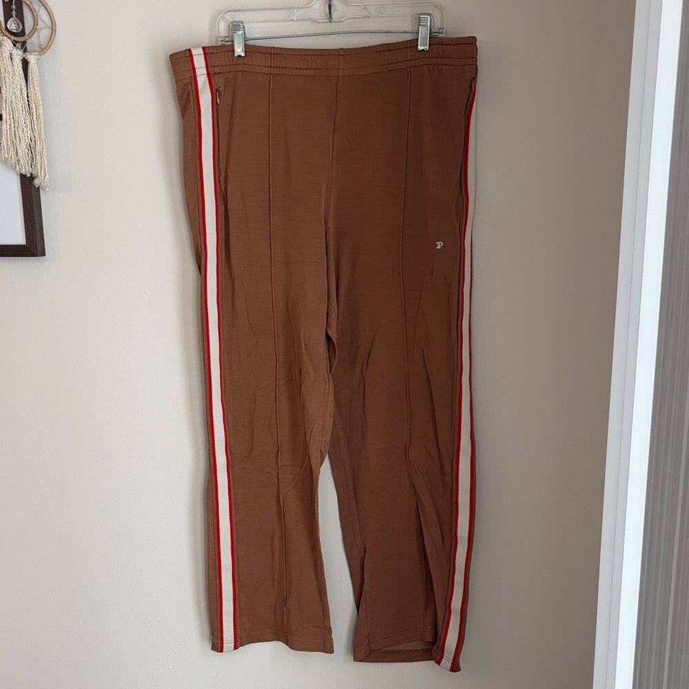 Victoria’s Secret pink wide leg side stripe Track Pants brown womens XXL 2XL GUC